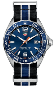 Tag Heuer Formula 1 Quartz Blue Dial Two Tone NATO Strap Watch for Men - WAZ1010.FC8197