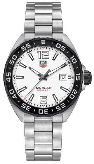 Tag Heuer Formula 1 Quartz White Dial Silver Steel Strap Watch for Men - WAZ1111.BA0875