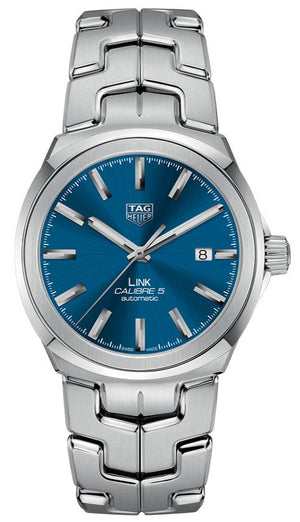 Tag Heuer Link Automatic Blue Dial Silver Steel Strap Watch for Men - WBC2112.BA0603