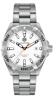 Tag Heuer Aquaracer Quartz White Dial Silver Steel Strap Watch for Men - WBD1111.BA0928