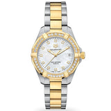 Tag Heuer Aquaracer Quartz Diamonds Mother of Pearl Dial Two Tone Steel Strap Watch for Women - WBD1423.BB0321