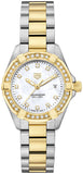 Tag Heuer Aquaracer Quartz Diamonds Mother of Pearl Dial Two Tone Steel Strap Watch for Women - WBD1423.BB0321