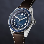 Tag Heuer Autavia Calibre 5 Automatic Blue Dial Brown Leather Strap Watch for Men - WBE5116.FC8266