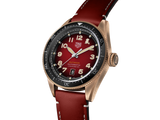 Tag Heuer Autavia Calibre 5 Chinese New Year Maroon panggil Maroon Leather Strap Watch untuk Pria - WBE5193.FC8300