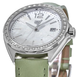 Jam Tangan Tag Heuer Formula 1 Quartz Diamonds Mother of Pearl Dial Green Leather Strap untuk Wanita - WBJ131A.FC8249
