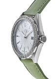 Jam Tangan Tag Heuer Formula 1 Quartz Diamonds Mother of Pearl Dial Green Leather Strap untuk Wanita - WBJ131A.FC8249