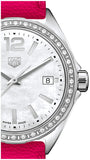 Jam Tangan Tag Heuer Formula 1 Quartz Mother of Pearl Dial Tali Kulit Pink untuk Wanita - WBJ131A.FC8252