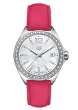 Jam Tangan Tag Heuer Formula 1 Quartz Mother of Pearl Dial Tali Kulit Pink untuk Wanita - WBJ131A.FC8252