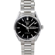 Tag Heuer Carrera Day Date Automatic Black Dial Silver Steel Strap Watch for Men - WBN2010.BA0640