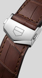 Tag Heuer Carrera Day Date Silver Dial Brown Leather Strap Watch for Men - WBN2011.FC6484