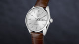 Tag Heuer Carrera Day Date Silver Dial Brown Leather Strap Watch for Men - WBN2011.FC6484