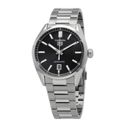 Tag Heuer Carrera Date Black Dial Silver Steel Strap Watch for Men - WBN2110.BA0639