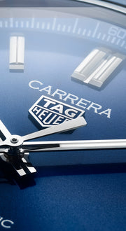 Tag Heuer Carrera Date Blue Dial Blue Leather Strap Watch for Men - WBN2112.FC6504
