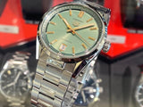 Tag Heuer Carrera Date Automatic 18K Green Dial Silver Steel Strap Watch for Women - WBN2312.BA0001