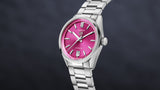 Tag Heuer Carrera Date Automatic 18K Pink Dial Silver Steel Strap Watch for Women - WBN2313.BA0001