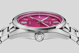 Tag Heuer Carrera Date Automatic 18K Pink Dial Silver Steel Strap Watch for Women - WBN2313.BA0001