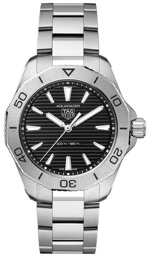 Tag Heuer Aquaracer Professional 200 Quartz Black Dial Silver Steel Strap Watch for Men - WBP1110.BA0627