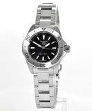 Tag Heuer Aquaracer Professional 200 Quartz Black Dial Silver Steel Strap Watch for Women - WBP1410.BA0622