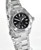 Tag Heuer Aquaracer Professional 200 Quartz Black Dial Silver Steel Strap Watch for Women - WBP1410.BA0622