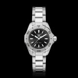 Tag Heuer Aquaracer Professional 200 Quartz Black Dial Silver Steel Strap Watch for Women - WBP1410.BA0622