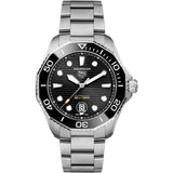 Tag Heuer Aquaracer Professional 300 Automatic Black Dial Silver Steel Strap Watch for Men - WBP201A.BA0632