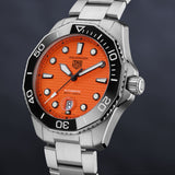 Tag Heuer Aquaracer Professional 300 Diver Automatic Orange Dial Silver Steel Strap Watch for Men - WBP201F.BA0632