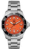 Tag Heuer Aquaracer Professional 300 Orange Diver Automatic Orange Dial Silver Steel Strap Watch for Men - WBP201F.BA0632