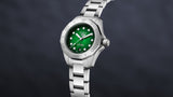 Tag Heuer Aquaracer Professional 200 Automatic Diamond Green Dial Silver Steel Strap Watch for Women - WBP2415.BA0622