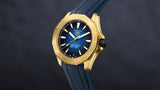 Tag Heuer Aquaracer Professional 200 Automatic 18K Yellow Gold Blue Dial Blue Rubber Strap Watch for Men - WBP5152.FT6210