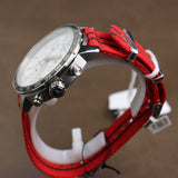 Tissot Quickster Chronograph NBA Chicago Bulls Jam Tangan Tali NATO Merah Dial Putih Untuk Pria - T095.417.17.037.04
