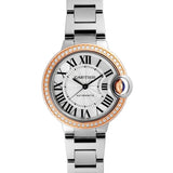 Cartier Ballon Bleu De Cartier Diamonds Silver Dial Silver Steel Strap Watch for Women - WE902080