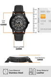 Emporio Armani Meccanico Automatic Skeleton Dial Black Leather Strap Watch For Men - AR60008