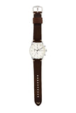 Fossil The Commuter White Dial Brown Leather Strap Watch for Men - FS5402