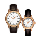 Tissot T Classic Carson Jam Tangan Tali Kulit Coklat Dial Putih Untuk Pria - T085.410.36.013.00