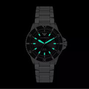 Emporio Armani World Explorer Solar Black Dial Silver Steel Strap Watch for Men - AR11787