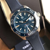 Tag Heuer Aquaracer Calibre 5 Blue Dial Blue Silicone Strap Watch for Men - WAY211C.FT6155