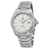 Jam Tangan Pria Tag Heuer Aquaracer Automatic White Dial Silver Steel Strap - WAY2111.BA0928