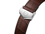 Tag Heuer Carrera Day Date Silver Dial Brown Leather Strap Watch for Men - WBN2011.FC6484