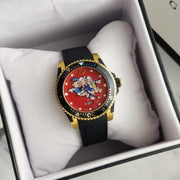Gucci Dive Quartz Red Dial Black Rubber Strap Watch For Men - YA136325