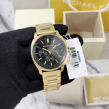 Michael Kors Sullivan Quartz Black Dial Gold Steel Strap Watch For Men - MK8969