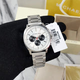 Michael Kors Sullivan Quartz White Dial Silver Steel Strap Watch For Men - MK8968