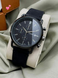 Fossil Commuter Black Dial Black Leather Strap Watch for for Men - FS5504