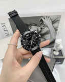 Emporio Armani Mario Chronograph Black Dial Black Leather Strap Watch For Men - AR11243