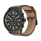 Fossil Brox Multifunction Grey Dial Brown Leather Strap Watch for Men - BQ2800