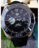 Jam Tangan Tag Heuer Aquaracer Calibre 5 Moon Black Dial Black Nylon Strap untuk Pria - WAY201J.FC6370