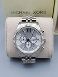 Michael Kors Lexington Silver Dial Silver Steel Strap Watch for Men - MK8405