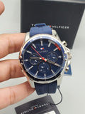 Tommy Hilfiger Mason Blue Dial Blue Rubber Strap Watch for Men - 1791791