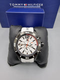 Tommy Hilfiger Nolan Multi Function White Dial White Rubber Strap Watch for Men - 1791146