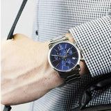 Calvin Klein City Chronograph Blue Dial Silver Steel Strap Watch for Men - K2G2714N