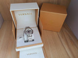 Versace Aion Chronograph White Dial Silver Steel Strap Watch for Men - VBR040017